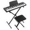 VEVOR Pianoforte Digitale a 61 Tasti Semipesati con Supporto Panca Sedile | 128 Suoni e Ritmi, Connettività USB/MIDI, Leggio, Tasti Standard 22 mm, Doppia Alimentazione, Altoparlante Integrato, Nero