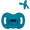 Suavinex, ciuccio interamente in silicone, neonato 0/6 mesi e neonato, blu | Taglia speciale Mini, tettina fisiologica SX Pro, simmetrica, piatta e flessibile, rispetta lo sviluppo orale, super morbida