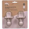 Interbaby Set di posate per l'apprendimento in silicone anti-soffocamento, rosa