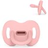 Suavinex, Ciuccio interamente in silicone, per neonati 6/18 mesi, Rosa Soft | Con tettina fisiologica SX Pro, simmetrica, piatta e flessibile, rispetta lo sviluppo orale, molto morbida, non lascia segni