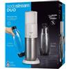 SodaStream 1016812490 DUO Gasatore d'Acqua 2 Bottiglie 1L Vetro e PET Cilindro CO2 60L Quick Connect colore Bianco