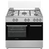 Schaub Lorenz SS941GEB Cucina libera installazione 90 cm 5 fuochi a gas forno a gas 59 L grill elettrico Classe A colore Marrone