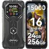 Blackview Android 16 Outdoor Handy für Baustelle & Camping, Smartphone a doppio schermo 15000mAh Ohne Vertrag, 20MP Nachtsicht, IP69K Wasserdicht, 24GB+256GB, Gemini AI/NFC/3 giorni di garanzia