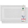 Komfortec Tappeto Bagno Set di 2 in Spugna di Cotone 50x70 cm | Tappetino Bagno 100% Cotone, Assorbente, Morbido, Lavabile in Lavatrice, 600 g/m², Bianco