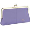 Royal Bagger RFID Kiss Lock Portafoglio, Tinta Unita Multi-Card Slot Porta Carte, Vera Pelle Frizione Borse per Le Donne 1468, Viola chiaro, Moda
