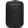 MISAKO Valigia in tessuto Piccola da Viaggio leslie Nero Unisex - Bagaglio elegante morbido semirigido di 37 X 55 X 22 cm di 2 ruote