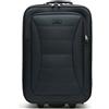 MISAKO Valigia in tessuto Piccola da Viaggio leslie Blu Unisex - Bagaglio elegante morbido semirigido di 37 X 55 X 22 cm di 2 ruote