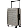 NPLE Valigia Trolley Bagaglio a mano Ultraleggero 100% policarbonato rigido Mobilità a 360° - 4 Ruote Silenziose Zip professionale (Beige, M (68x44x26 cm))