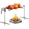 VEVOR Girarrosto Elettrico Altezza Regolabile 8 Livelli Lunghezza 1422,4 mm | per Barbecue con Girarrosto, Fuoco Aperto, Motore da 38 W, Kit di Cottura Automatica, Acciaio Inox, per Campeggio, Picnic