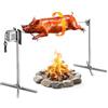 VEVOR Girarrosto Elettrico Altezza Regolabile 8 Livelli Carico Max 40 kg | per Barbecue, Fuoco Aperto, Lunghezza Spiedo 1321 mm, Kit di Cottura Automatica, Acciaio Inox, per Campeggio, Picnic, Feste