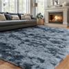 iEvery Tappeto a pelo lungo blu grigio per camera da letto soggiorno dormitorio 160 x 230 cm
