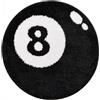 JynxtoyZeal Tappeto 8 Ball, Tappeto Rotondo in Peluche Morbido Billiards 8 Ball, Tappeto Nero 8 Ball Antiscivolo per Camera, Soggiorno, Bagno, Dormitorio, Sala Giochi(60×60 cm)