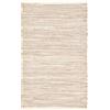 Pierre Tappeti Tappeto NATURAL AVORIO tinta unita stile kilim effetto fibre naturali 100% cotone annodati a mano, passatoia stuoia cucina multiuso lavabile cm.55x230