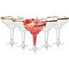 Matana 12 Eleganti Bicchieri da Cocktail Margarita in Plastica con Bordo Dorato, 360ml - Resistenti e Riutilizzabili - Bicchieri da Martini Daiquiri per Matrimoni Compleanni, Feste