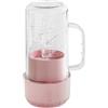 Generic Frullatore portatile in vetro, 10 lame in acciaio , frullatore per succhi multiuso, capacità 400 ml, Ready to go, ricaricabile tramite USB, ideale per