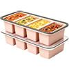 Qnbonrich 2 stampi in silicone per Souper Cubes, 250 ml, extra grandi, con coperchio, per conservare e congelare zuppe, brodo, salse, cubetti di ghiaccio senza BPA (rosa)