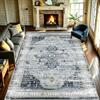 WUTONG Grande Tappeto Salotto Orientale Vintage Medaglione Blu 200x300 cm | Lavabile in Lavatrice e Antiscivolo, Pelo Corto Soffice, Extra Large per Salone Open Space e Lusso