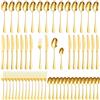 Druuzyl Set di Posate in Acciaio Inossidabile 60 Pezzi Posate per 12 Persone Posate Finemente Lucidate, Set di Posate Dorate Eleganti con Coltello/Forchetta/Cucchiai per Casa Feste