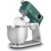 H.Koenig KM128 - Robot da cucina professionale, multifunzione, 5 l, in acciaio inox, verde opaco, 800 W, 8 velocita