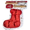 STAMPO BISCOTTI NATALE CALZA ROSSA CON FRUSTA E LECCAPENTOLA SILICONE