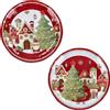 PIATTINO VILLAGGIO IN FESTA DECORI ASSORTITI SET 2 PZ MELAMINA