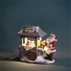BABBO NATALE C/CARRETTO GELATI C/4 LED RESINA