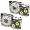 PRESTIGE CARTRIDGE 2x Nastro per Etichette compatibile per Casio XR-9X XR-9X1 Nero su Trasparente 9mm x 8m per Etichettatrice Casio KL-60 100 100E 120 200 300 750 780 820 2000 7000 7200 7400 8100 8200 P1000 C500 CW-L300