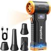Hopetool Soffiatore Aria Elettrico 150000 Giri/min Motore Brushless, 4 Velocità Senza Fili con Luce LED e Display, Ricaricabile Sostituisce Aria Compressa per PC Tastiera Computer
