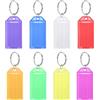 Generic Targhette portachiavi in plastica, identificatori per chiavi con anelli divisi, etichette per finestra, 58 x 28 mm, per bagagli, ufficio, hotel, 8 colori assortiti, 16 pezzi