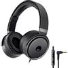 Rockpapa Circle One Cuffie con microfono e controllo del volume per iPod iPad iPhone Macbook Samsung Galaxy Huawei Redmi Telefono PC Compressa MP3/4 in auto/aeroplano Nero Grigio