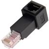 JSER Adattatore Ethernet UTP RJ45 con connettore angolato a 90 gradi Cat6/Cat5/Cat5e, adattatore Ethernet 8P8C maschio-femmina compatibile con laptop, desktop e router.