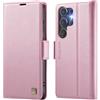 Sojlecyu Custodia a Libro Pelle per Samsung Galaxy S26 Ultra Magnetica,Rosa | Blocco RFID, Portafoglio con Slot PortaCarte, Funzione Supporto Pieghevole, Protezione Antiurto TPU, Pelle PU Premium