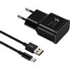 VoltWave Caricabatterie rapido USB per Samsung Galaxy S9 S8 S10 S10+ S20 S20 FE A04S A14 A13 A12 A22 A23 A33 A34 A51 A52 A53 A54 A05S, Caricabatterie rapido di ricambio originale + cavo tipo C da 2 m (Nero)