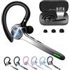 HEIBAS Bluetooth Headset, Wireless Bluetooth Earpiece with 500mAh Charging Case 72 Hours Talking Time Built-in Microphone for iOS Android Cell Phone, V5.1 Hand-Free Headphones for Trucker, Office