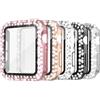 Simpeak 5 Pezzi Cover Glitterate Compatibile con Apple Watch Series 6/5/4 | Custodia Protettiva Rigida a Doppia Fila di Diamanti con Vetro Temperato per iWatch Series 6/5/4/SE 3/SE 2/SE 44mm