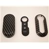 Car Passion Cover Chiave Guscio + Tasti Tastini In Gomma Compatibile Con Fiat 500 Grande Punto Evo Bravo Panda 500L Lancia Y Ypsilon Musa Delta Scocca Carbon Look Telecomando (Carbon + Tasti)