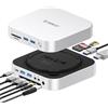 ORICO MiniLink Hub USB per Mac mini M4 con Alloggiamento SSD M.2 NVMe/SATA, Dock in Alluminio 9‑in‑1, 2× USB‑A a 10 Gbps, 2× USB‑A 2.0, Lettori SD/TF 3.0, Jack Cuffie 3,5 mm - M49P
