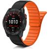 ToVioc Cinturini Silicone per 51mm of Garmin Fenix 8 Pro/Quatix 8/Tactix 8/D2 Mach 2, Cinturino Magnetico QuickFit 26mm per Garmin Fenix 7X/7X Pro/6X, D2 Mach 1 Pro, Enduro 3/2 - Nero & Arancio