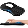 ELLENNE Tappetino Mouse XXL in Memory Ergonomico Poggiapolsi, Nero | Mousepad Extra Large in Memory Foam Morbida con Poggiapolso Ergonomico, Massaggiante e Antiscivolo per Gaming e Ufficio