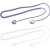OTOTEC Cinturini Anti-perdita In Silicone Da 2 Pezzi Compatibile Con Samsung Galaxy Buds 2 Auricolari Bluetooth Cordino Morbido Per Collo Cordino Sportivo Lunghezza 40 Cm (Bianco E Viola)