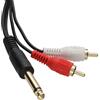 kenable Cavo Audio Schermato Jack Mono 6,35mm a 2 RCA Phono Stereo per Mixer Console Audio 3m Nero