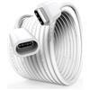 URELEGAN Cavo di prolunga USBC da 3 m per pannello solare ad anello e fotocamera, bianco impermeabile USB C maschio a femmina, cavo di prolunga di ricarica da 45 W, compatibile con pannello solare USBC