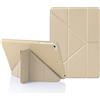 MuyDouxTech Custodia per iPad Mini 7,9 Pollici 5a 4a 3a 2a 1a Generazione, Supporto Verticale e Orizzontale 5-in-1, Cover Silicone e Retro TPU Antiurto, Beige