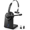 LEVN Cuffie wireless 5.2 per callcenter, cuffie Bluetooth con microfono per lavoro (cancellazione del rumore, 65 ore di tempo di accensione e pulsante mute, cuffie wireless per lavoro/ufficio/PC
