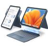 HOU Custodia girevole a 360° e tastiera staccabile per iPad A16 e iPad di | Supporto regolabile a 155°, modalità verticale e orizzontale, slot per pennino, trackpad multi-touch