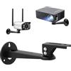 Drsn Staffa da parete universale per mini proiettore, rotazione a 360°, braccio regolabile da 19,8 cm, per telecamera di sicurezza CCTV, webcam, piccoli proiettori (nero, 5 kg)