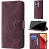 CaseGla Cover per Xiaomi Redmi Note 13 Pro 4G / Poco M6 Pro 4G, Borgogna | Blocco RFID, Portafoglio Pelle PU, Flip Libro, Porta Carte, Magnetica Libretto, Antiurto Protezione Completa