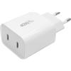 Dongcill Alimentatore USB-C 5V 1A, Caricabatterie Sottile 2 Porte, Spina Europea 5W | Compatibile con iPhone, Lettori di E-Book, Spazzolini Elettrici, Lettori MP3 e Smartphone