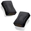 VMOJO Presa HDMI, adattatore HDMI femmina a femmina, connettore HDMI femmina a femmina per prolunga cavo HDMI, monitor TV, proiettore PC, Plug & Play, nero, confezione da 2