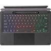 GUPENAA Tastiera per Surface PRO 8 2021 / PRO X 13, Tastiera Bluetooth Wireless Retroilluminata Ultrasottile con Trackpad, Batteria Ricaricabile Integrata,English And Italian